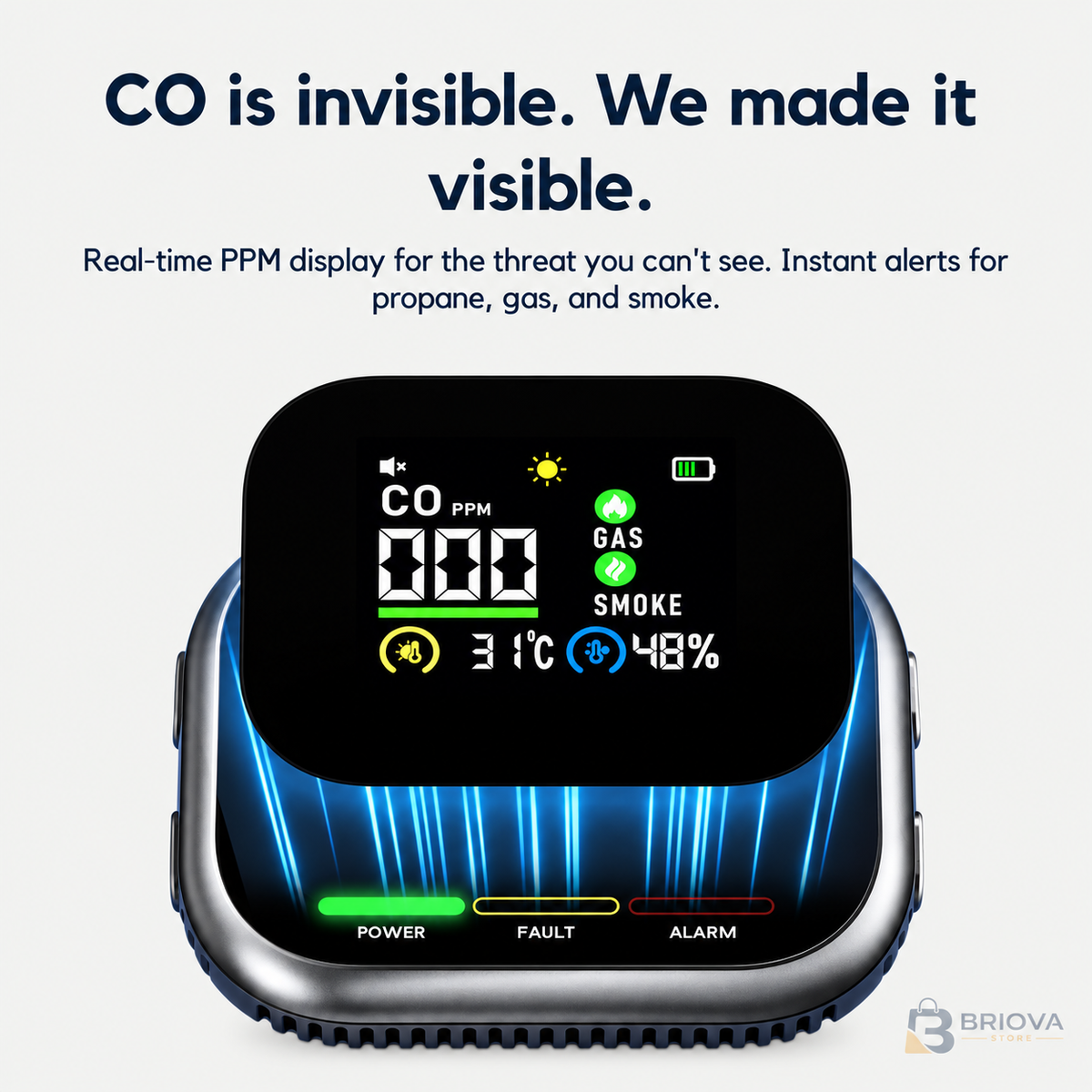 Briova ™ 6-in-1 Smoke, Gas & CO Detector