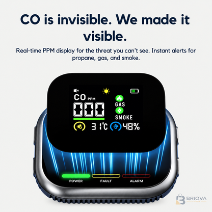 Briova ™ 6-in-1 Smoke, Gas & CO Detector